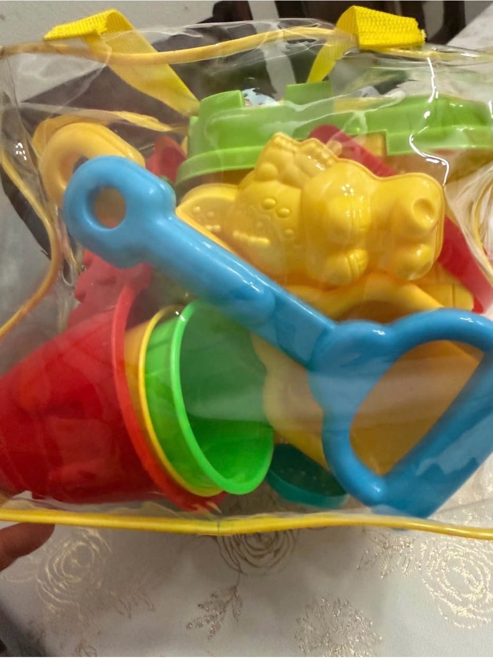 Yellow Kids Beach Toy Set with Green and Teal Accessories - Picture 4 of 7